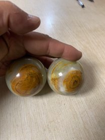 老玉石 健身球一对