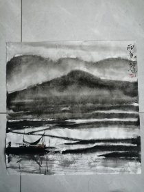 手绘国画雨意