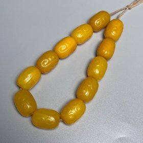 乡下偶遇老奶奶珍藏黄玛瑙如意纹手串