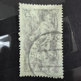 J101德国萨尔邮票1949/51年 工业革命 炼钢钢铁工人 17-13 销 1枚 如图