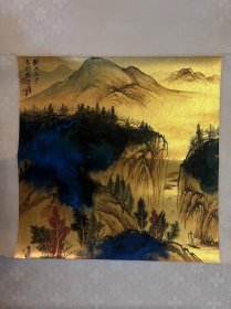 泼彩山水 镜片34*34