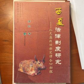 西夏法律制度研究:《天盛改旧新定律令》初探