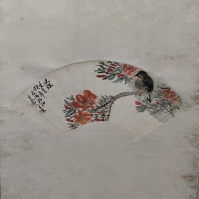 原装原裱蒲华王震扇面立轴一件 ！实物拍摄，可以根据您的要求再拍任何图片