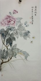 中国工笔画协会会员， 吉林省美协会员盛老师两平尺没骨花鸟
