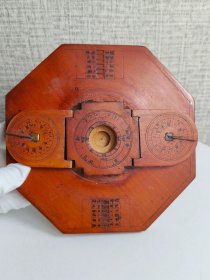 古玩旧藏清代方秀水罗盘日晷 品相如图 规格如图。缺天池