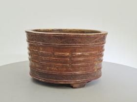 古董  古玩收藏  铜器  铜香炉 大圆桶铜炉
​尺寸长宽高:13/13/7.3厘米    重量:3.5斤左右