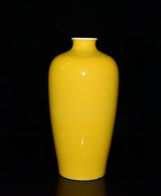 清代乾隆黄釉小梅瓶 古玩古董古瓷器老货收藏