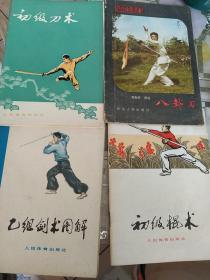 八卦刀+初级刀术+初级棍术+乙组剑术图解(四本合售)