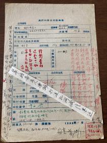 《拟订出版合同核准单》楼适夷、郑效洵、刘岚山签字题词，方白签字 16开一页