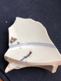 康熙青花底足瓷片，7、6、3厘米