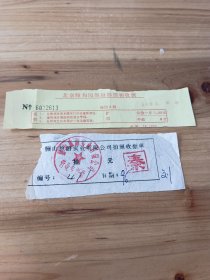 80年代收据(北京颐和园照相部1张+骊山旅游公司拍照1张)