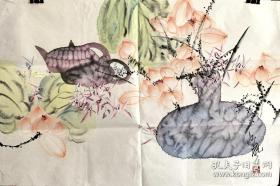 江风国画横幅花鸟556
