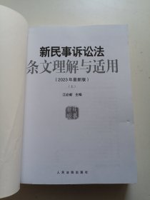 新民事诉讼法条文理解与适用（2023年最新版）（上册没有书皮）