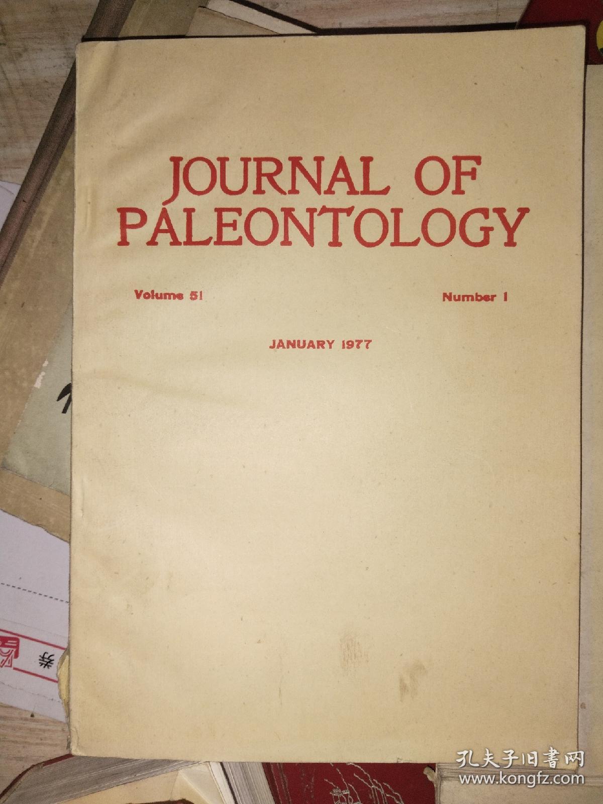 journal of paleontology 古生物学杂志1977年1一6期全（共7本合售，其中，第2期有两本）