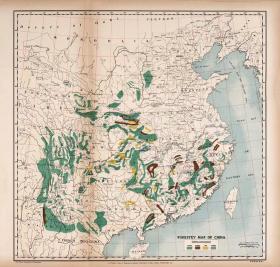 0661古地图1917 中国林业地图。纸本大小58.79*56.04厘米。宣纸艺术微喷复制