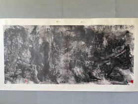 名家合作水墨山水精品尺寸：238×109cm