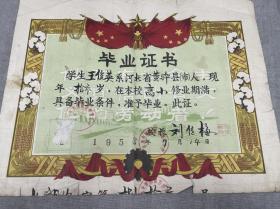 1959年长春市朝阳区安达小学毕业证书