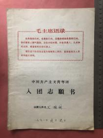 语录入团志愿书（山西清徐县柳杜人民公社）