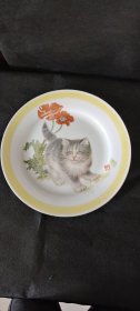 七八十年瓷器*小猫瓷盘摆件*客厅餐厅装饰摆件
