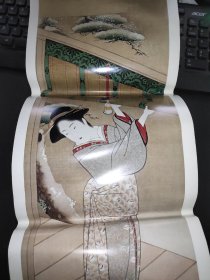 浮世绘 妇女风俗  胜川春章绘 1974年挂历