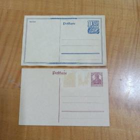 190x年德国早期邮资明信片两枚，距今一百多年历史，少见邮品，本店邮品满25元包邮。本店还在孔网新开“韶州邮客”，欢迎移步观看。