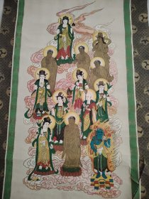 （8）立轴老画，彩色印刷，原装旧裱，尺寸96X37