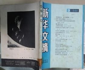 《新华文摘》杂志1988年第9期（远志明《深开放则兴 浅开放则祸》李明华《理论覆盖论》谌容《懒得离婚》王若水《现实主义和反映论问题》何新《李泽厚与当代中国思潮》等 )