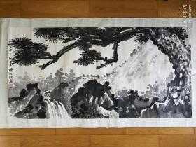 著名国画家 徐北汀先生大写意水墨画精品巨制 山水（松石图 ） 67*135CM 国画正宗 包顺丰快递，包真迹。