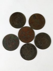 清末与民国时期:银币铜币共29枚，含半圆银币3枚、铜双旗17枚、铜光绪元宝2枚、大清铜币7枚，品相尺寸如图、不单出！！！