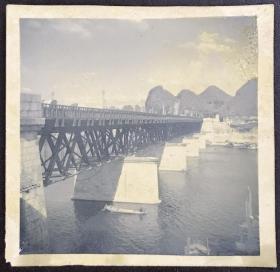 广西桂林老照片，解放初期，桂林市解放桥侧景