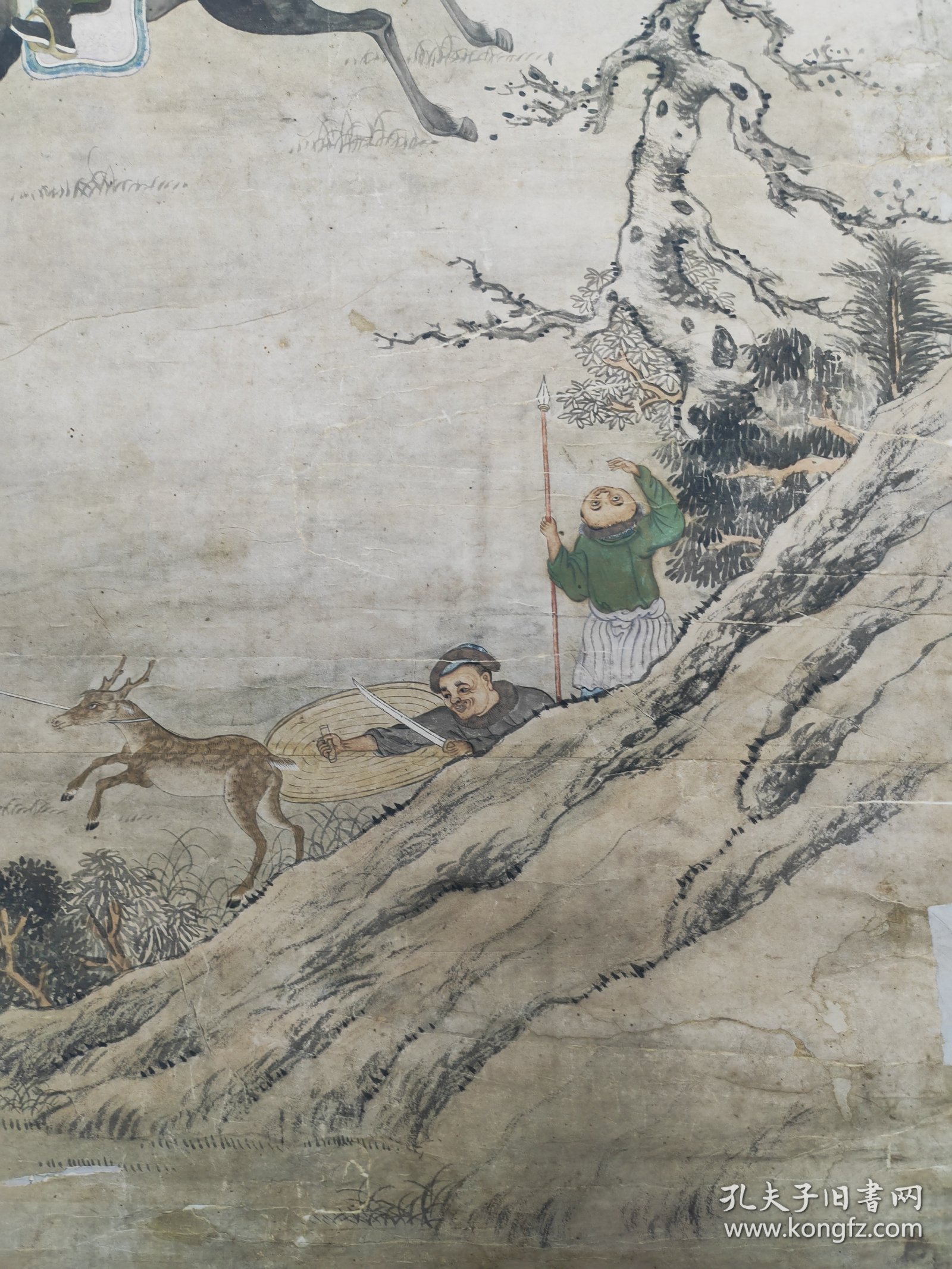 清中晚期，无款，行猎图