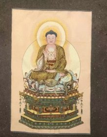 释迦牟尼唐卡刺绣织锦画