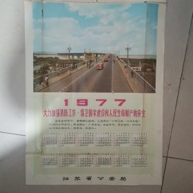 少见品种1977年江苏省公安局年历宣传画