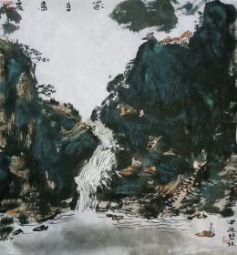 书画名家笔墨真迹，著名禅意书画家贾双林山水作品:家在高处