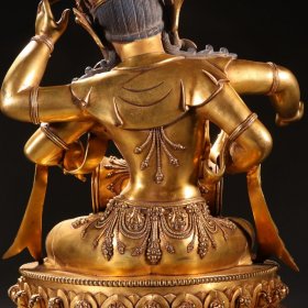 明 铜鎏金佛母造像