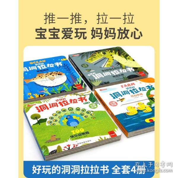 好玩的洞洞拉拉书 第二辑 全4册 0-3岁宝宝撕不烂推拉3d立体机关书 婴幼儿早教益智精装书 创意大师洞洞翻翻书 奇妙洞洞书