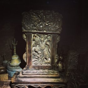 道教雷公邓元帅神像牌位，分体设计