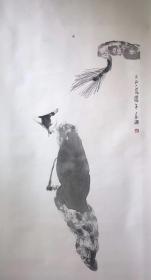 中美协会员崔来州四尺整卷轴收藏品。本店所有作品保真！