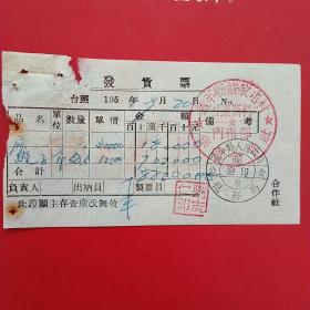 1954年9月20日，绳子，地方国营蓋平县硅石矿3，辽东省蓋平县人民政府税务局，蓋平县许*屯村生产资料门市部。（生日票据，五金类）（26-10）