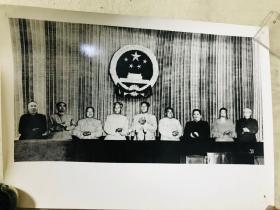 老照片，1954年第一届人民代表大会通过宪法，主席台：董必武 周恩来 李济深 刘少奇 毛泽东 朱德 宋庆龄 张澜 林伯渠 ※】