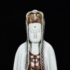 元釉里红观音塑像 高30厘米 宽20厘米