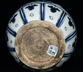 元白浒孤窑青花萧何追韩信人物故事纹玉壶春瓶【 44.7x26cm 】