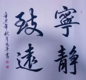 书法《宁静致远》西安书画名家张友平先生墨宝一幅