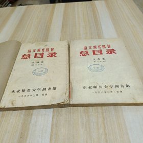 中文现代图书总目录 文艺类 第一，二分册 油印本