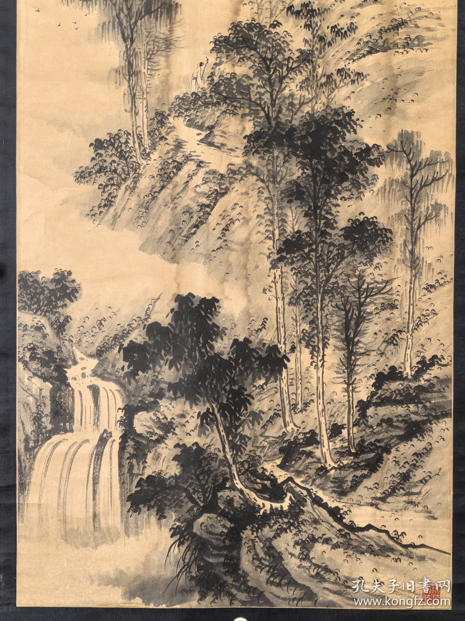 陈立锋 120/60 立轴 清代画家，字伯雨，号梅花园主，浙江绍兴县人，后移居上海。他擅长绘画山水、花鸟、人物和书法。其作品具有浓郁的文人气息，被誉为“江南才子画家”。陈立锋的代表作品包括：1. 山水画《岁寒三友图》2. 花鸟画《宜春双鹤图》3. 人物画《西楼梦后图》4. 书法《梅花书屋》等。此外，陈立锋还擅长绘画单色花鸟，如梅、竹、兰等。他的作品受到后人的推崇，对中国画坛产生了深远的影响。