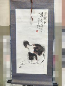猫咪国画纯手绘原装老裱