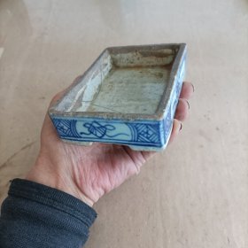 清代清花瓷墨盒，