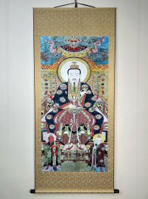 元始天尊挂轴画 明清水陆画高清复刻 博物馆指定名画复刻