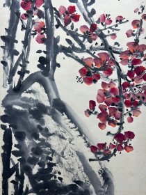 N-5027吴昌硕花卉 四条屏 附画册N-5027137×33cm×4立轴画册37 ，工艺品，自鉴