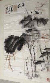 漳州著名画家黄稷堂弟子、漳州画院副院长、福建美协理事王少华（见详细描述）精品写意花鸟画（有赠款）（96cm*58cm）